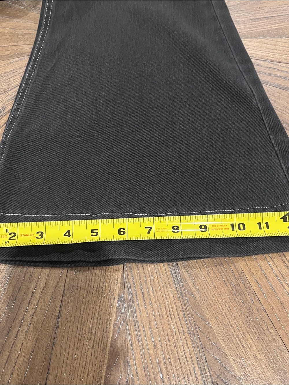 NWT Halara Flex Denim Mid Rise Gray Flare Jeans Zipper And Bottom Fly Sz Large - Picture 10 of 12